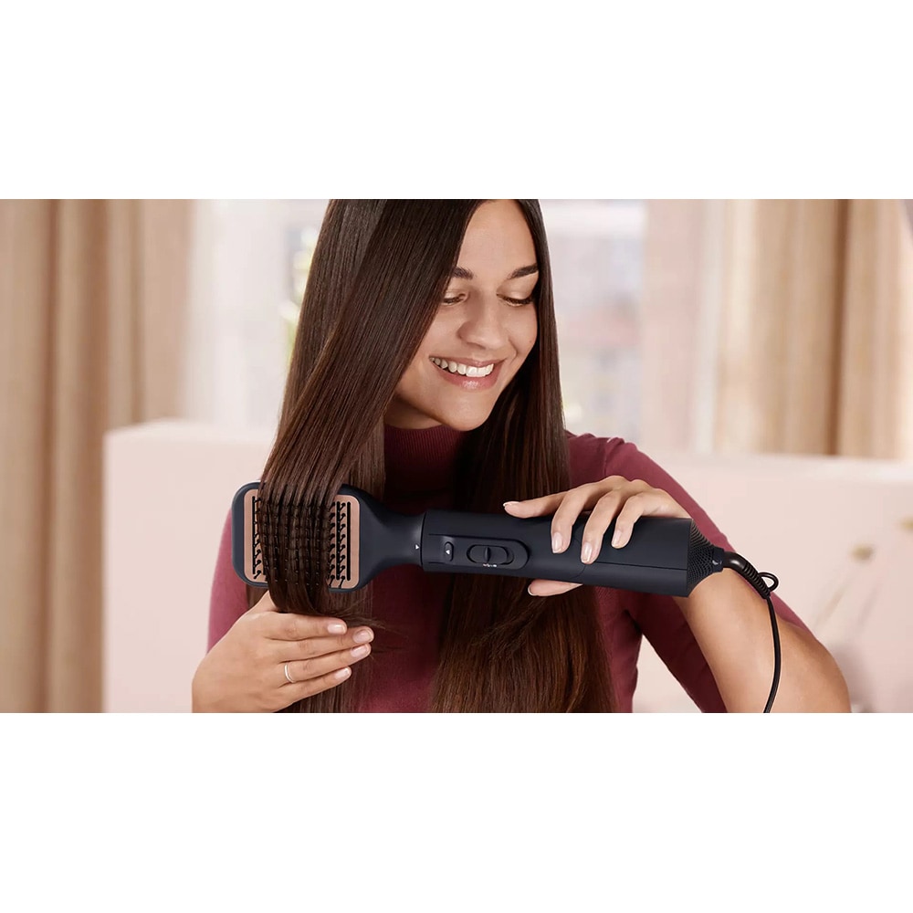 Perie cu aer PHILIPS Series 5000 BHA530/00, 1000W, 3 trepte de temperatura, invelis Ceramic, negru