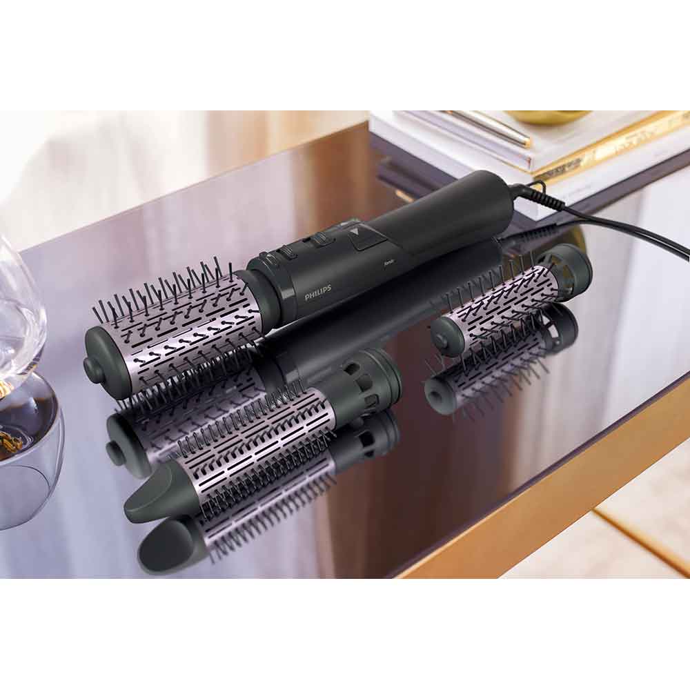Perie rotativa PHILIPS Seria 700 BHA715/00, 1000W, 2 viteze, 3 trepte temperatura, Invelis ceramic, antracit-roz