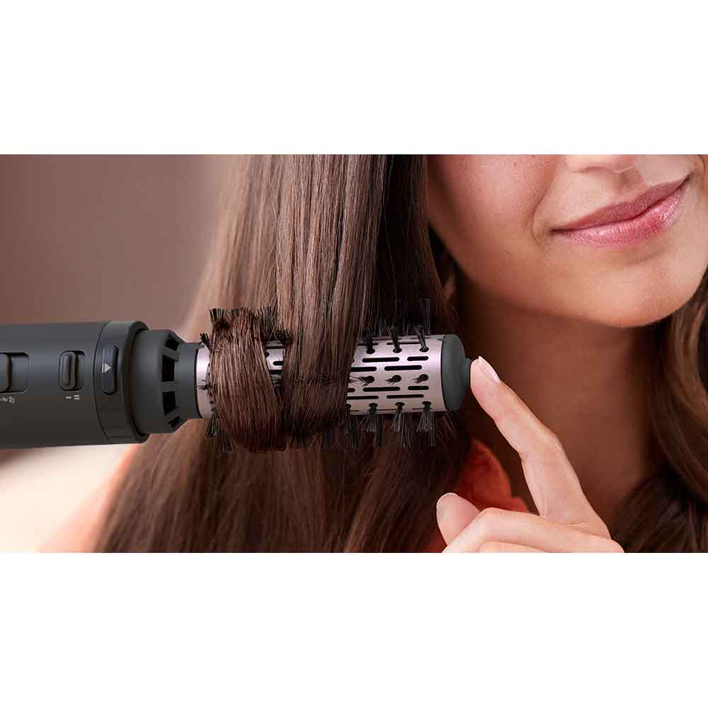 Perie rotativa PHILIPS Seria 700 BHA715/00, 1000W, 2 viteze, 3 trepte temperatura, Invelis ceramic, antracit-roz