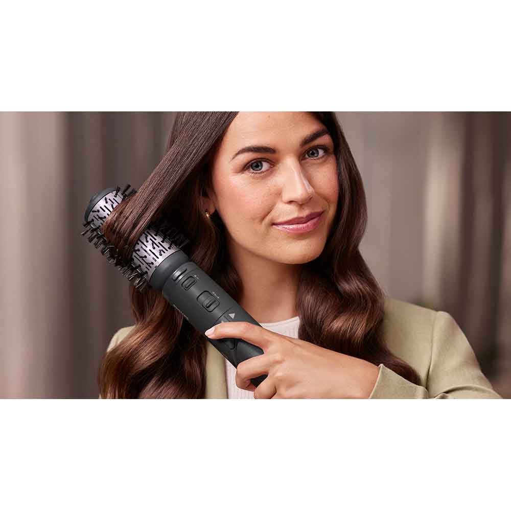 Perie rotativa PHILIPS Seria 700 BHA715/00, 1000W, 2 viteze, 3 trepte temperatura, Invelis ceramic, antracit-roz