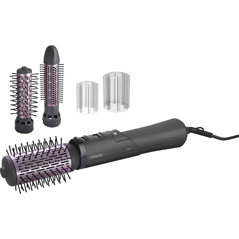 Perie rotativa PHILIPS Seria 700 BHA715/00, 1000W, 2 viteze, 3 trepte temperatura, Invelis ceramic, antracit-roz