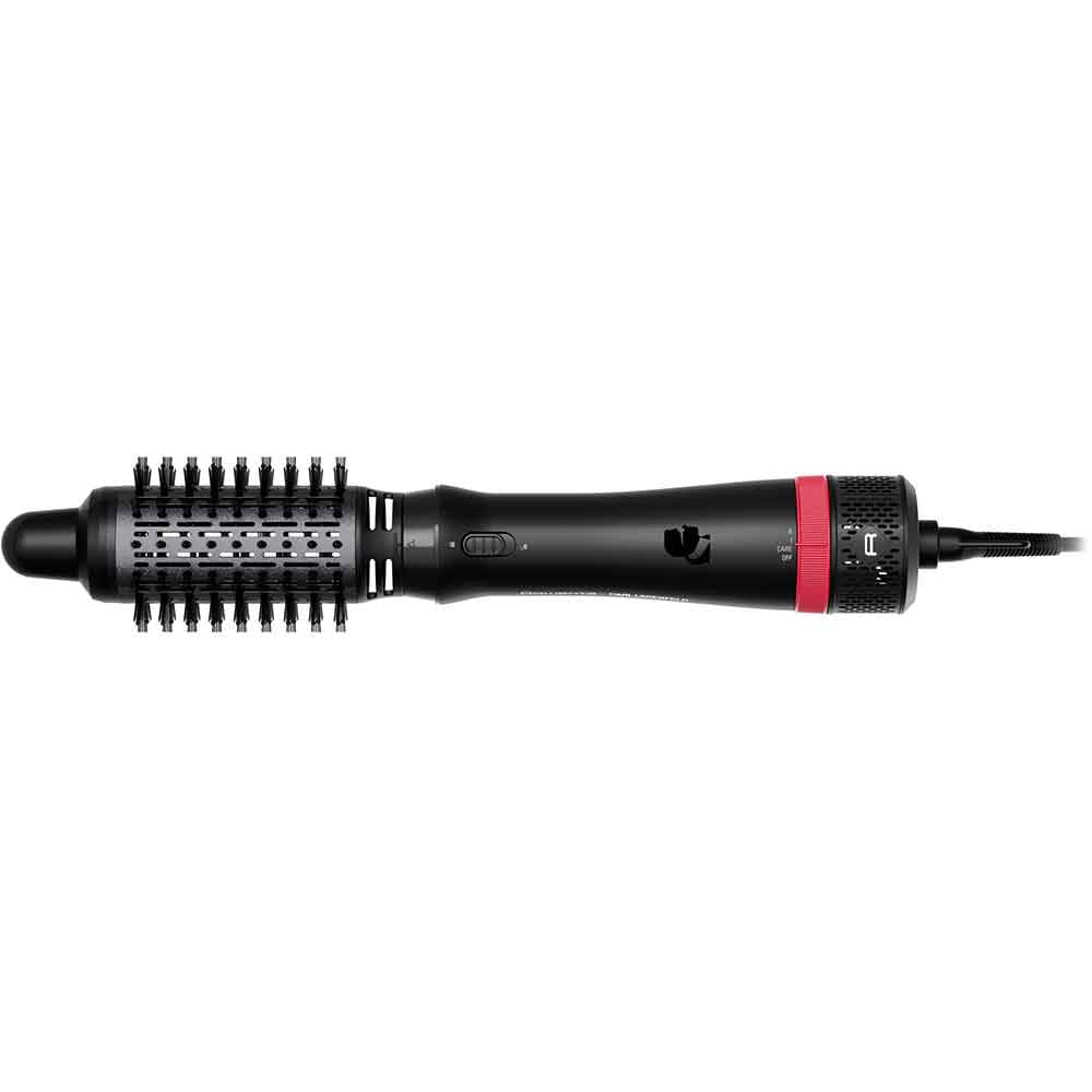 Perie rotativa ROWENTA X Karl Lagerfeld CF634LF0, 800W, 3 viteze, 2 trepte temperatura, Invelis Keratina, negru-rosu