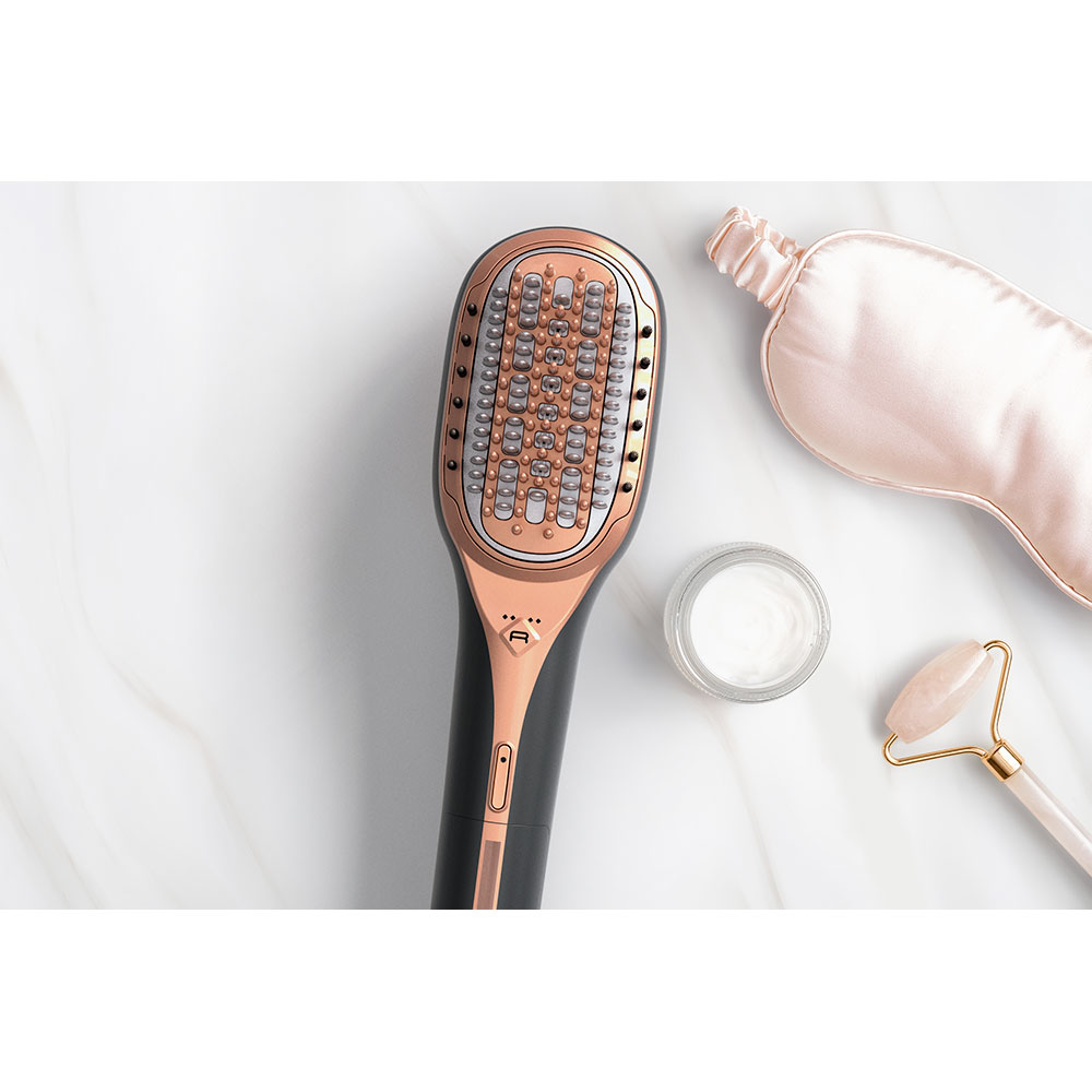 Perie reparatoare ROWENTA Hair Therapist CF9940F0, 165W, Invelis Keratina, negru-maro
