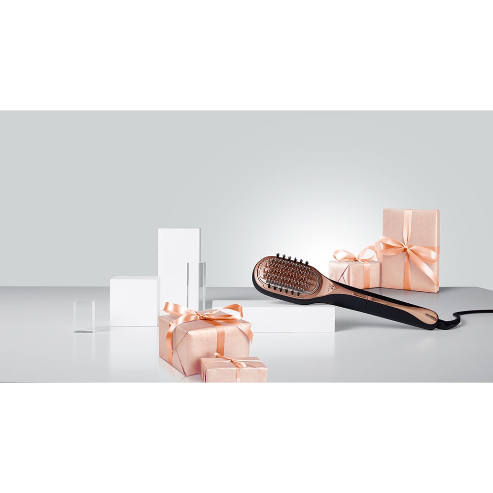 Perie reparatoare ROWENTA Hair Therapist CF9940F0, 165W, Invelis Keratina, negru-maro