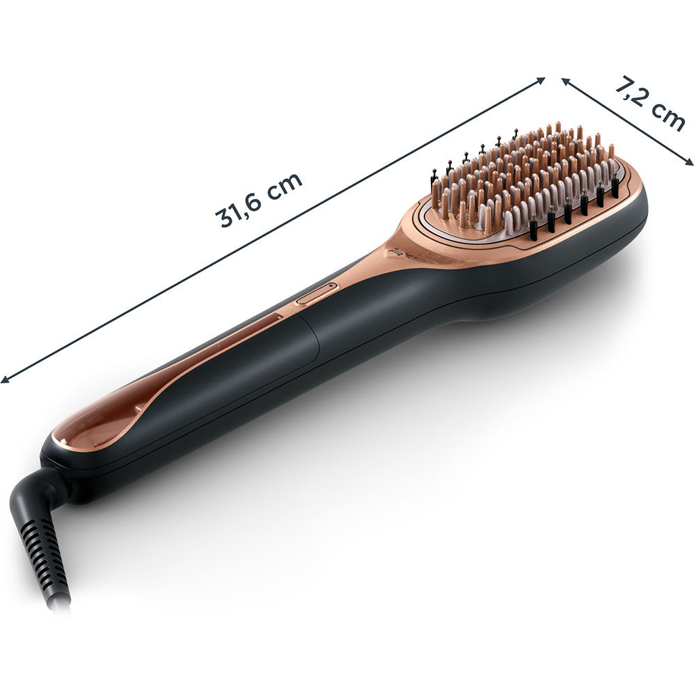 Perie reparatoare ROWENTA Hair Therapist CF9940F0, 165W, Invelis Keratina, negru-maro