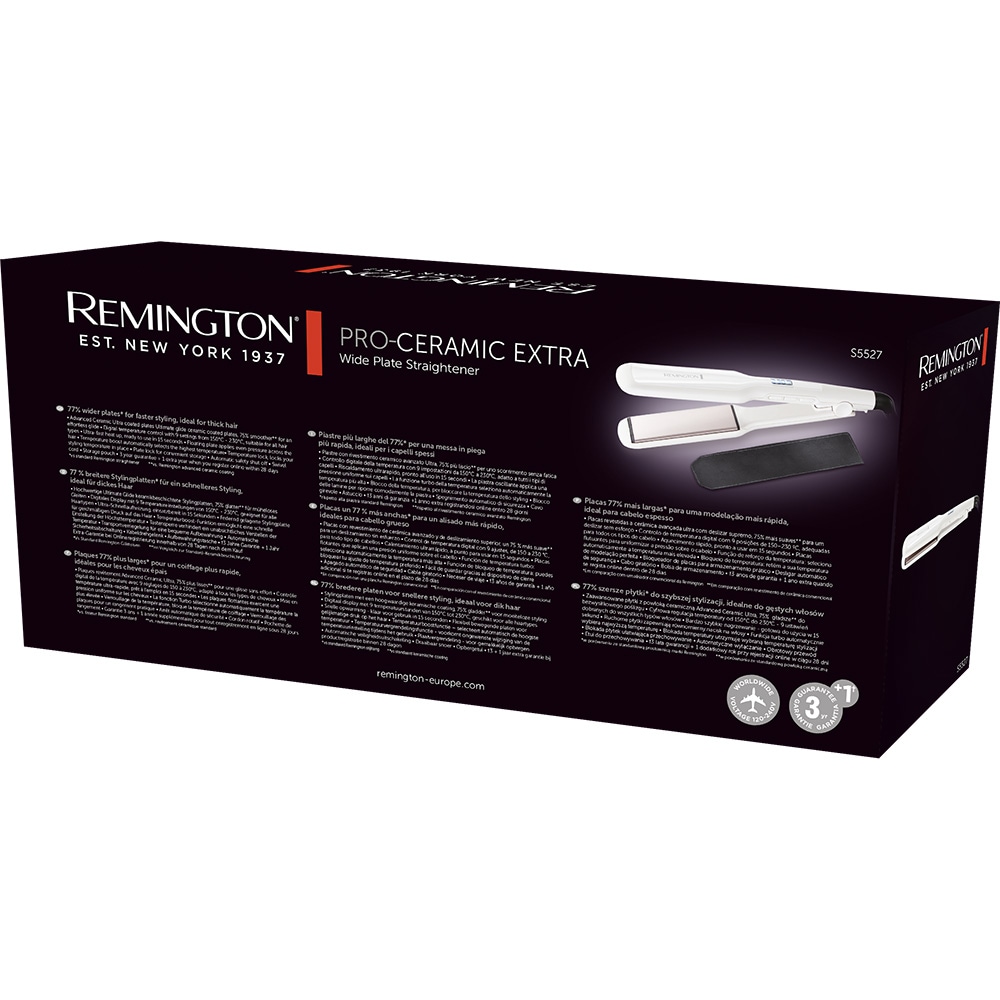 Placa de indreptat parul REMINGTON Pro-Ceramic S5527, 230 grade, invelis ceramic, alb