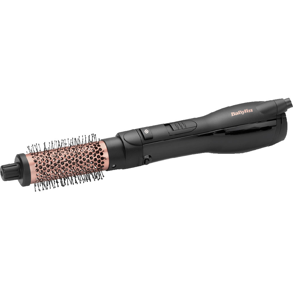 Perie cu aer cald BABYLISS AS122E Smooth Finish, 1200W, 3 trepte de temperatura, invelis ceramic, negru