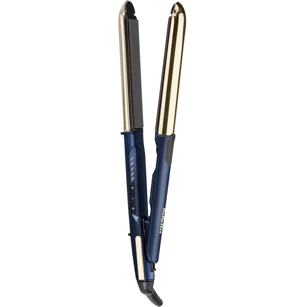 Placa de indreptat parul BABYLISS 2in1 Straight&Curl ST483ROE empowered by Stefania, 235 grade, invelis ceramic, albastru