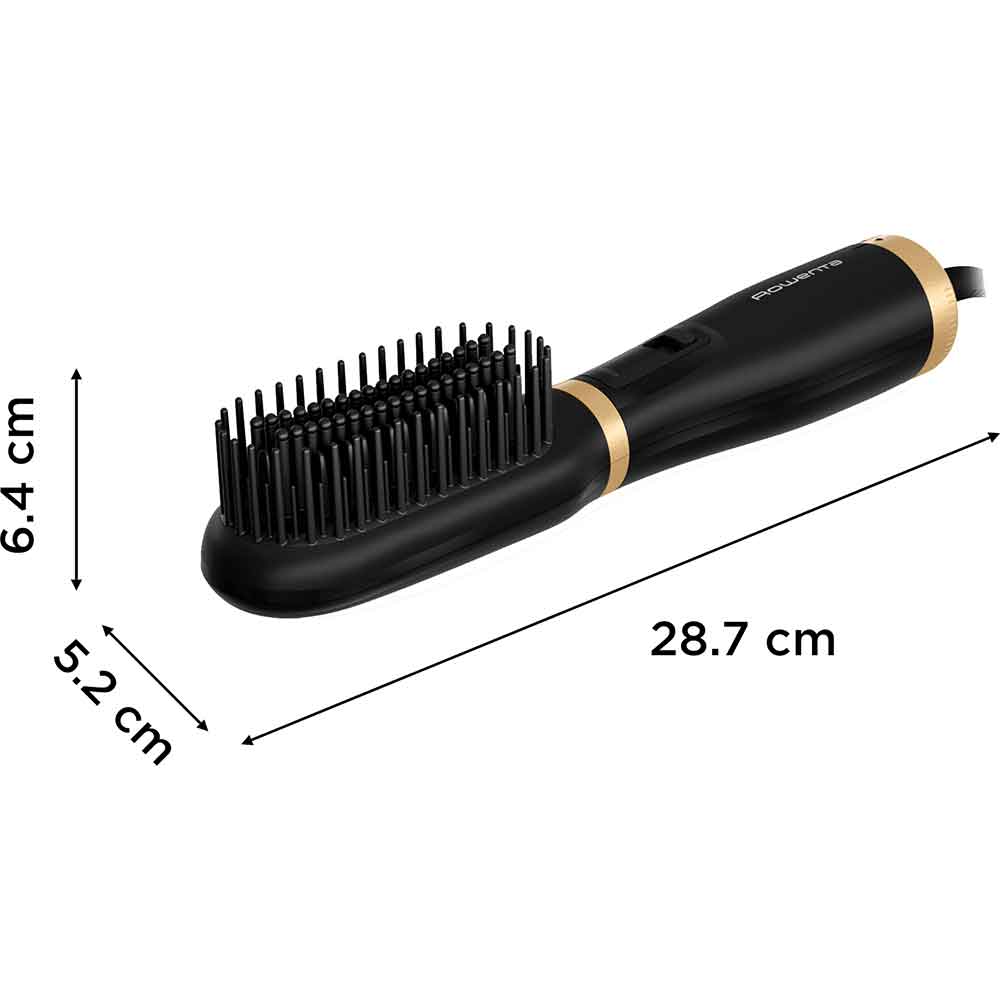 Perie cu aer cald ROWENTA Powerstraight UB5920F0, 500W, 3 trepte de temperatura, Invelis Ceramic, negru-auriu