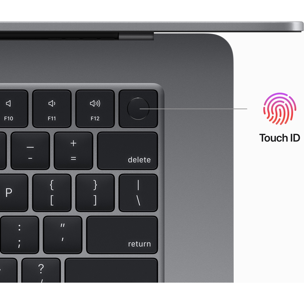 Laptop APPLE MacBook Air 15mqkp3ze/a, Apple M2, 15.3" Retina Display, 8GB, SSD 256GB, 10-core GPU, macOS Ventura, Space Gray, Tastatura layout INT