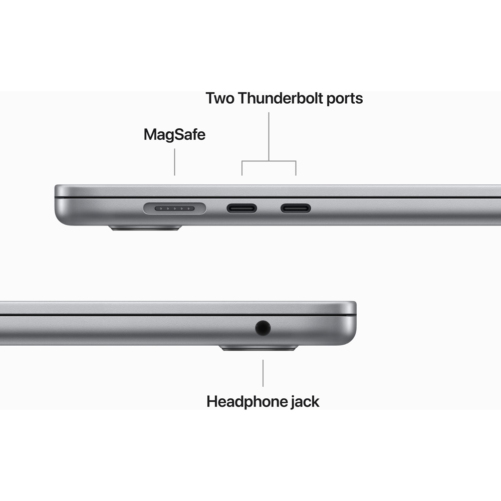 Laptop APPLE MacBook Air 15mqkp3ze/a, Apple M2, 15.3" Retina Display, 8GB, SSD 256GB, 10-core GPU, macOS Ventura, Space Gray, Tastatura layout INT