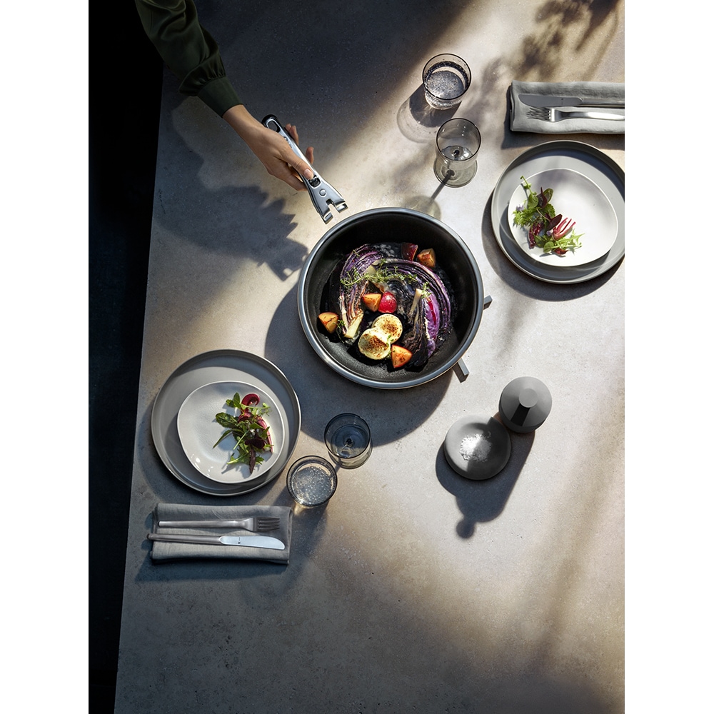 Set 4 piese de gatit WMF Click & Serve 795076820, baza TransTherm, inox, argintiu