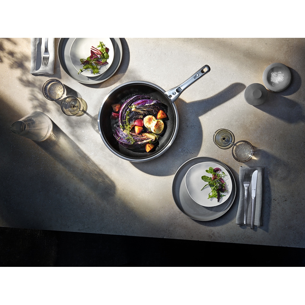 Set 4 piese de gatit WMF Click & Serve 795076820, baza TransTherm, inox, argintiu