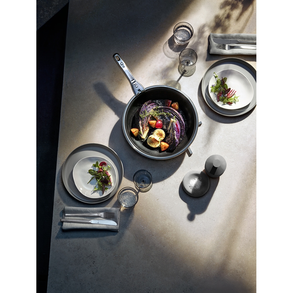 Set 4 piese de gatit WMF Click & Serve 795076820, baza TransTherm, inox, argintiu