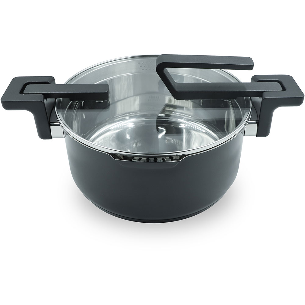 Oala MYRIA MC4023, 4.93l, 24cm, otel inoxidabil, negru