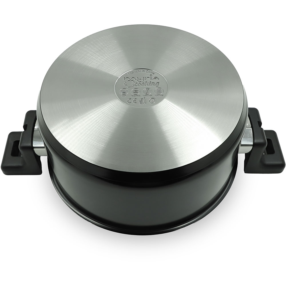 Oala MYRIA MC4023, 4.93l, 24cm, otel inoxidabil, negru