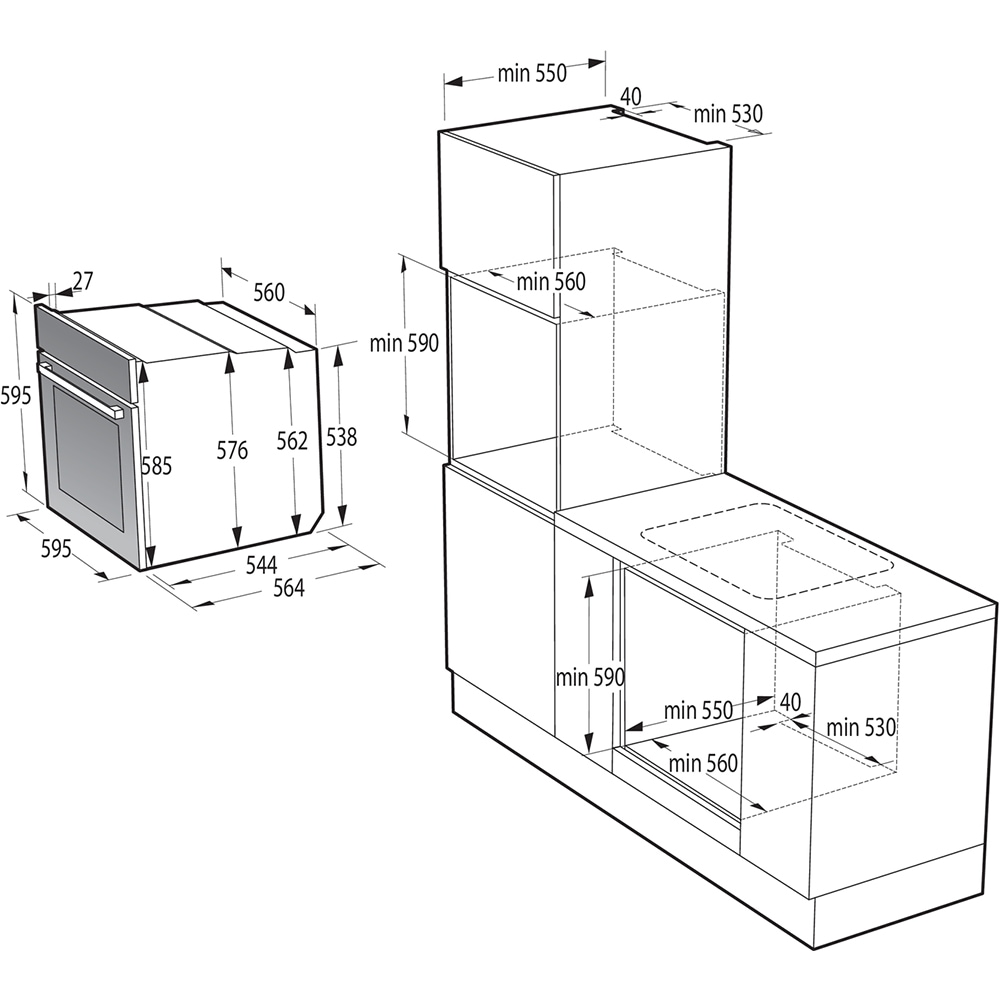 Set cuptor incorporabil GORENJE BO6735E02X, Electric, Autocuratare Aqua Clean, 77 l, Clasa A + Plita incorporabila G642ABX, Gaz, 4 arzatoare, inox