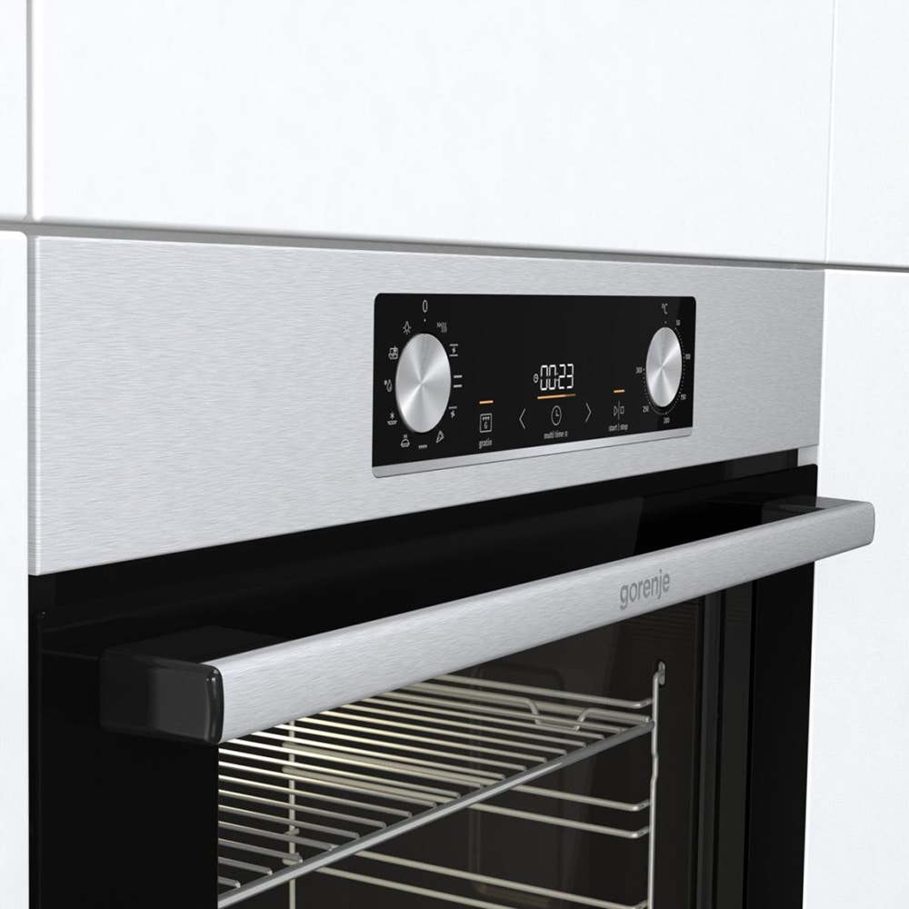 Set cuptor incorporabil GORENJE BO6735E02X, Electric, Autocuratare Aqua Clean, 77 l, Clasa A + Plita incorporabila G642ABX, Gaz, 4 arzatoare, inox