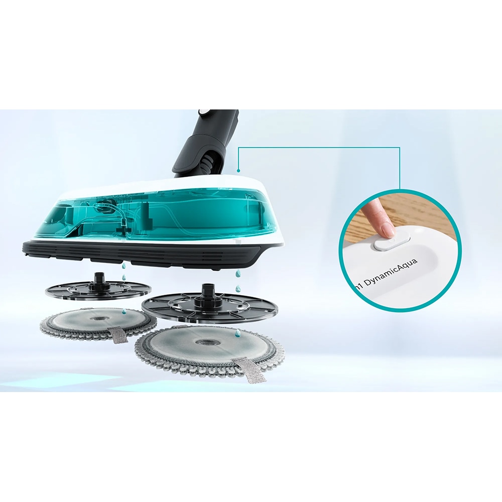 Aspirator vertical 2in1 BOSCH Unlimited 7 ProHygienic Aqua BCS71HYG3, 0.3l, 18V, autonomie max 40 min, alb-negru