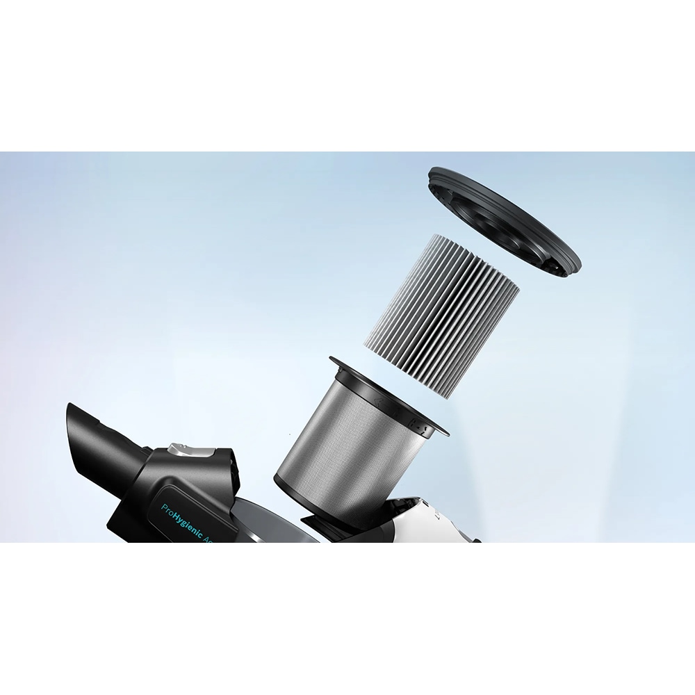 Aspirator vertical 2in1 BOSCH Unlimited 7 ProHygienic Aqua BCS71HYG3, 0.3l, 18V, autonomie max 40 min, alb-negru