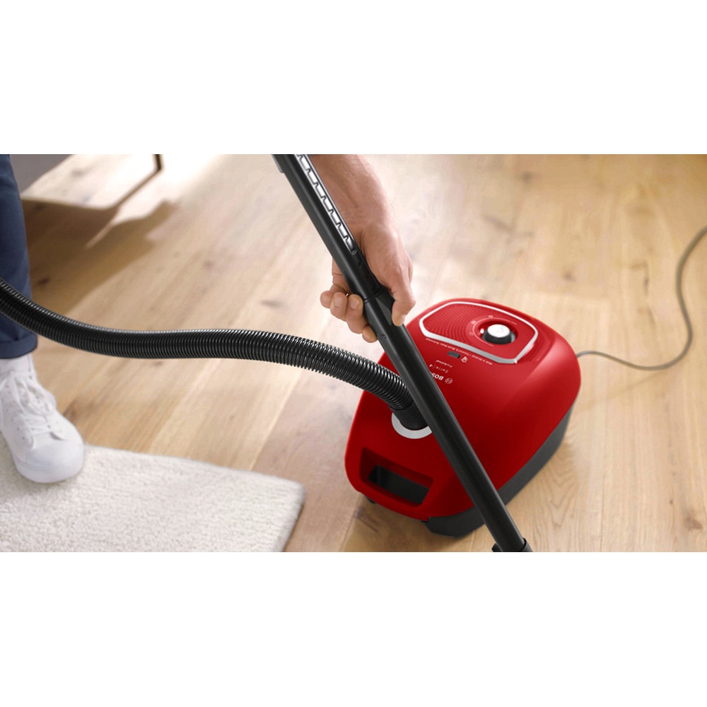 Aspirator cu sac BOSCH ProAnimal Seria 4 BGB41PET1, 4l, 700W, 75dB, rosu-negru
