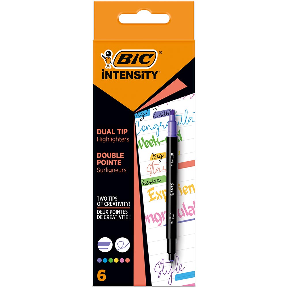 Set linere BIC Intensity Dual, 6 bucati, multicolor