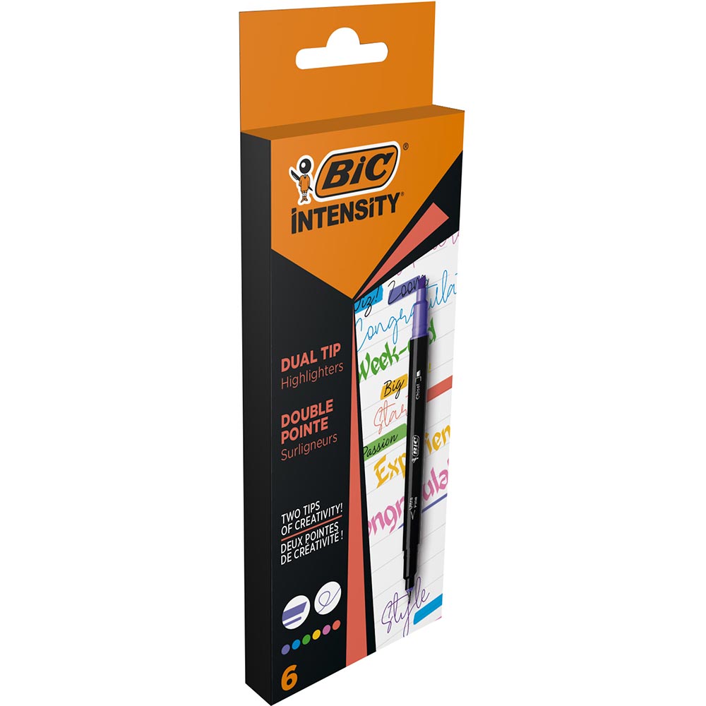 Set linere BIC Intensity Dual, 6 bucati, multicolor