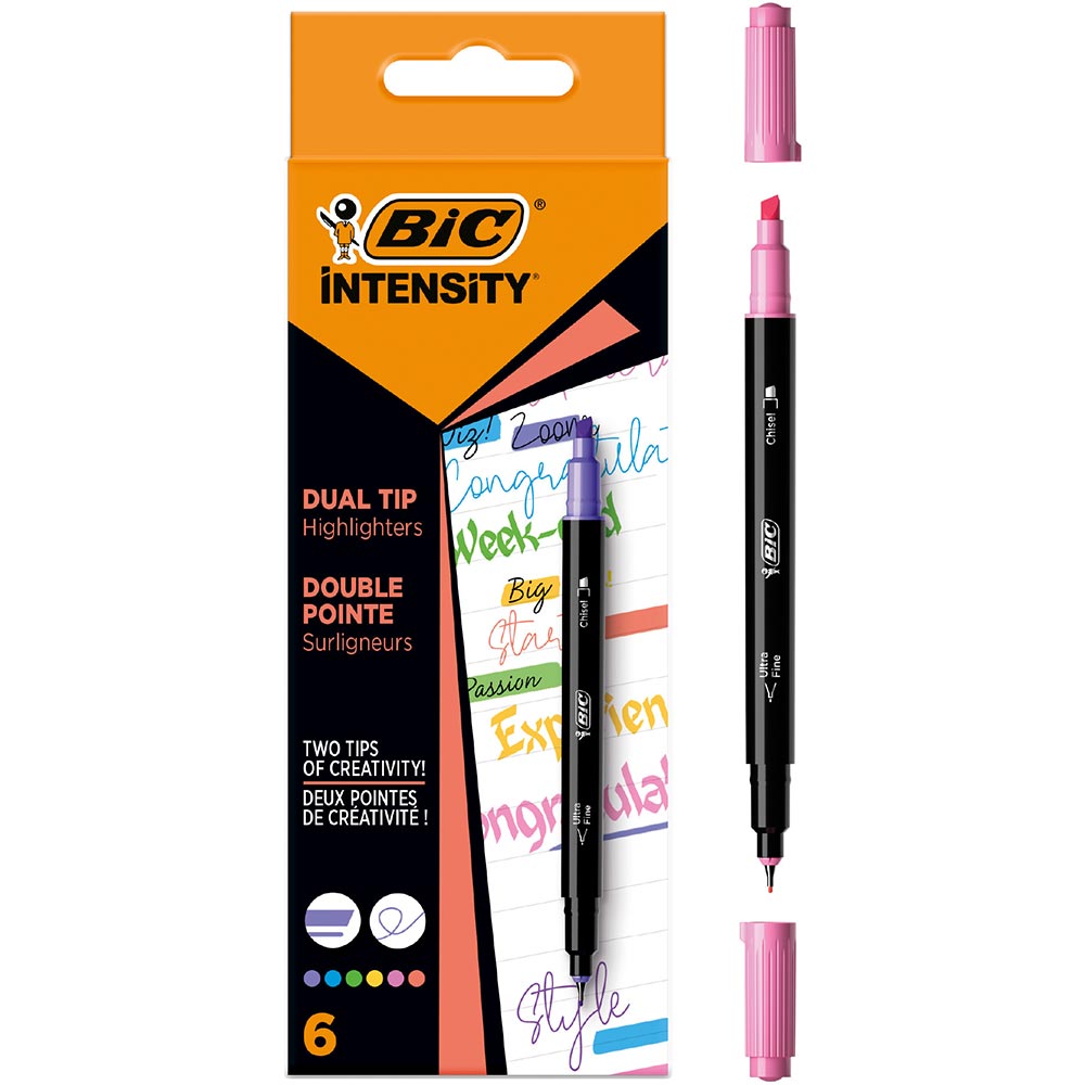 Set linere BIC Intensity Dual, 6 bucati, multicolor