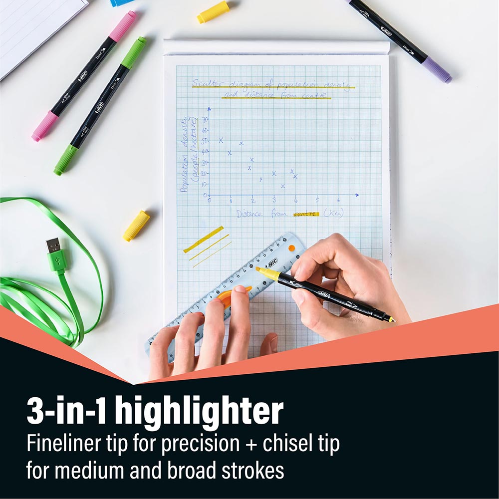 Set linere BIC Intensity Dual, 6 bucati, multicolor