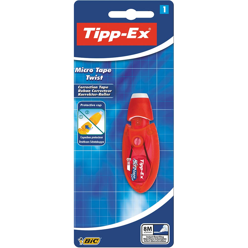 Banda corectoare BIC Tipp Ex Micro Tape Twist, plastic, multicolor