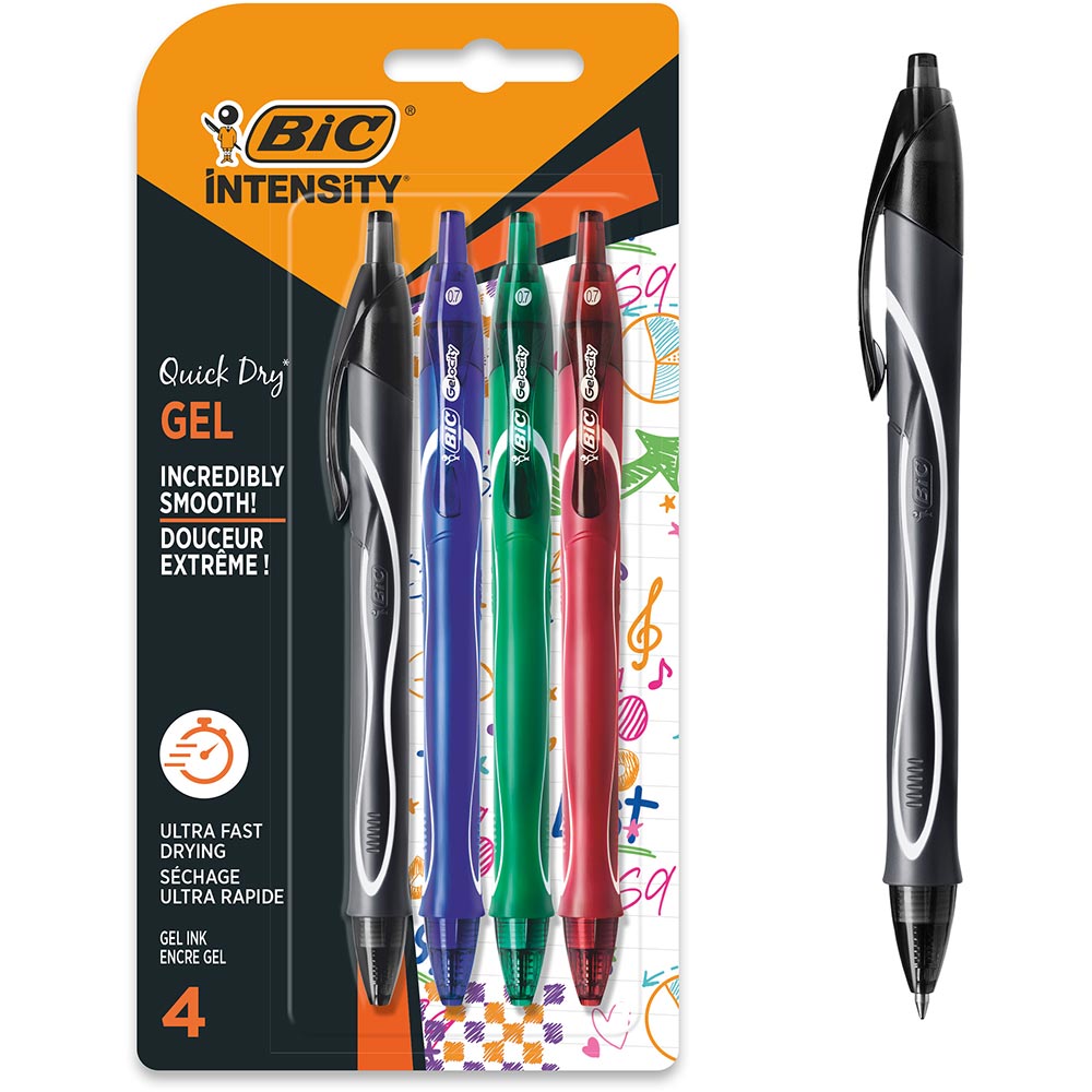 Set 4 rollere BIC Gelocity Quick Dry, 0.7 mm, diverse culori