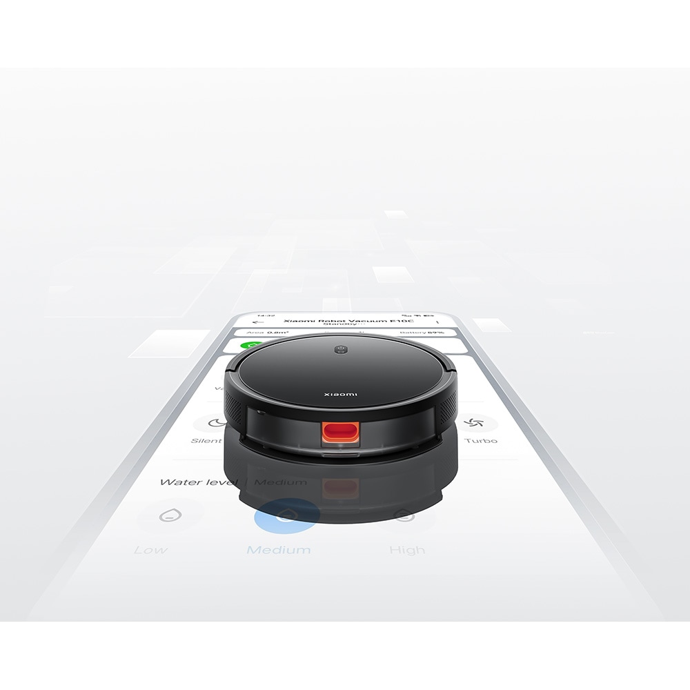 Aspirator robot XIAOMI E10C BHR7725EU, 0.4l, 14.4V, autonomie max 110 min, Wi-Fi, functie mop, negru