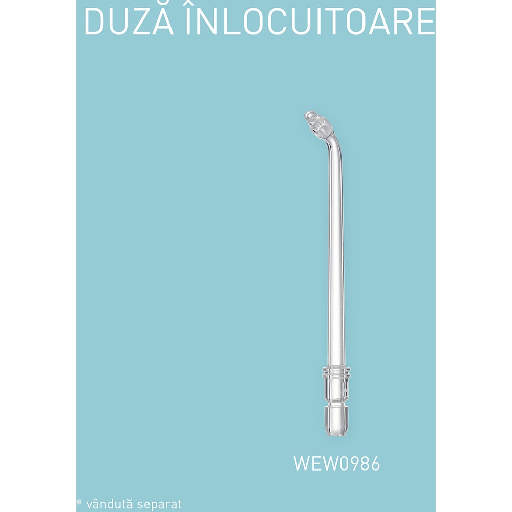 Irigator bucal PANASONIC Ultrasonic EW-DJ66-W303, 5 viteze, 2 capete, 200 ml, alb