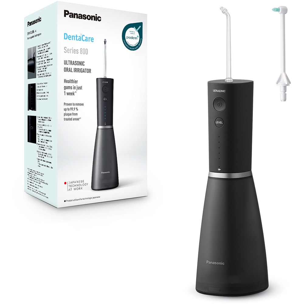 Irigator bucal PANASONIC EW-DJ86-K503, 5 viteze, 2 capete, 200ml, negru