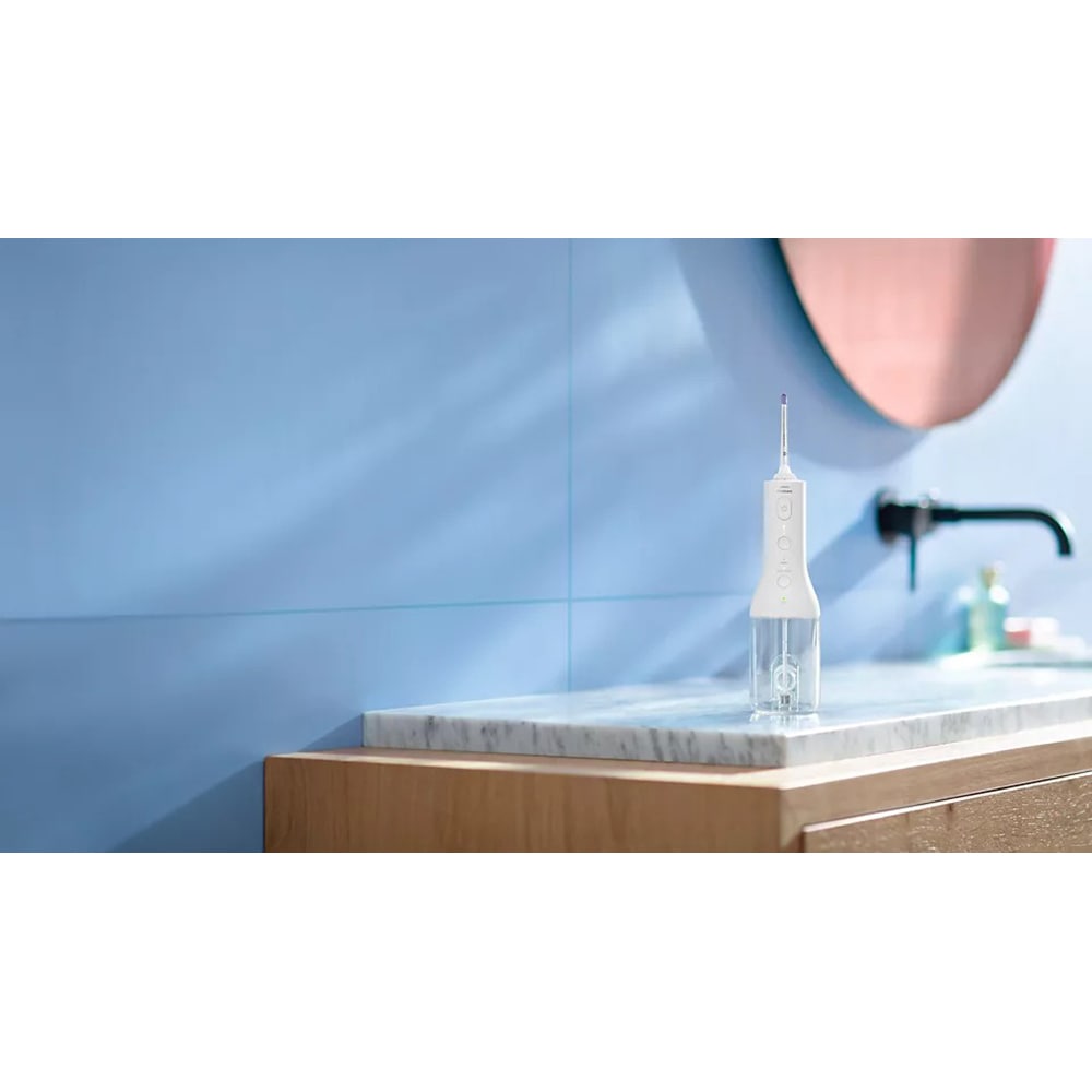 Irigator bucal PHILIPS Sonicare Cordless Power Flosser 3000 HX3826/31, 2 capete, alb