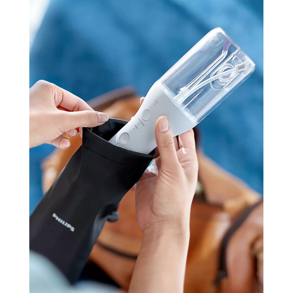 Irigator bucal PHILIPS Sonicare Cordless Power Flosser 3000 HX3826/31, 2 capete, alb