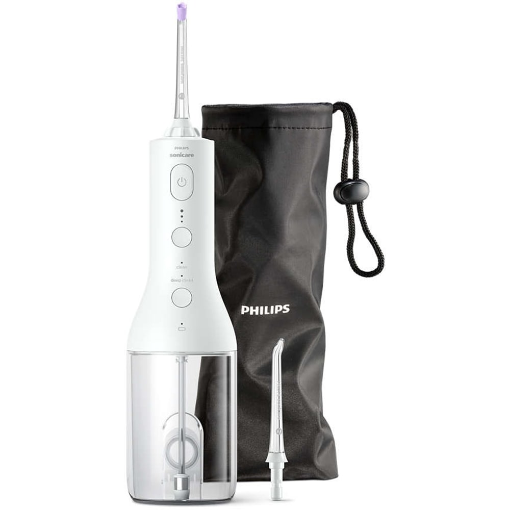 Irigator bucal PHILIPS Sonicare Cordless Power Flosser 3000 HX3826/31, 2 capete, alb