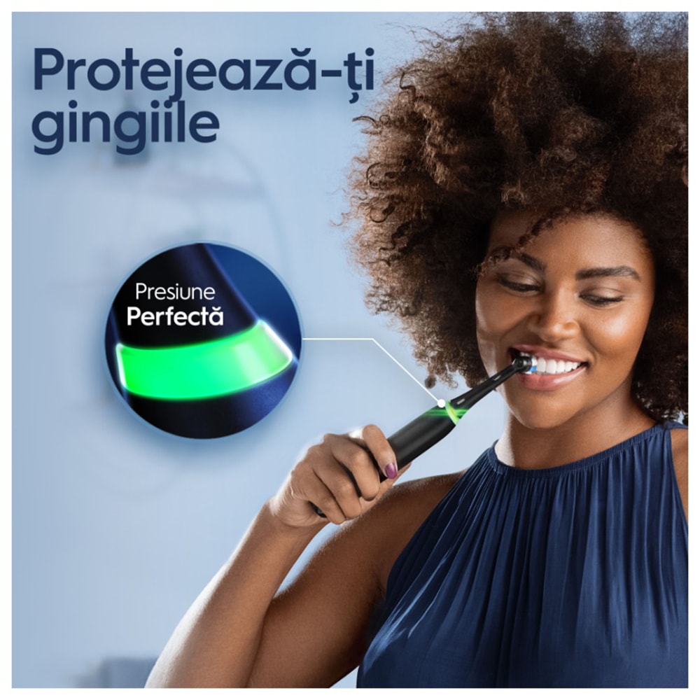 Periuta de dinti electrica ORAL-B iO3, 8800 miscari/min, Curatare 3D, Timer, 3 programe, 1 capat, negru