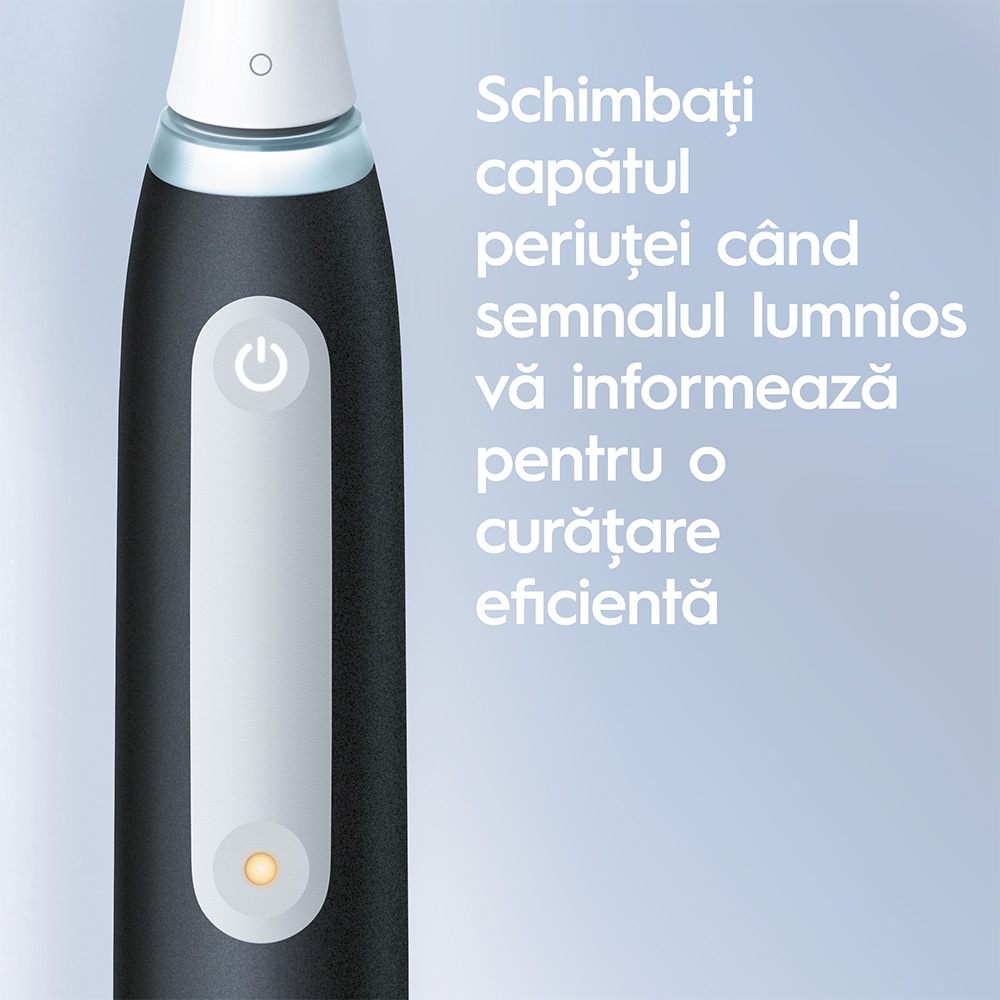 Periuta de dinti electrica ORAL-B IO3, 8800 miscari/min, Curatare 3D, 3 programe, 2 capete extra, negru