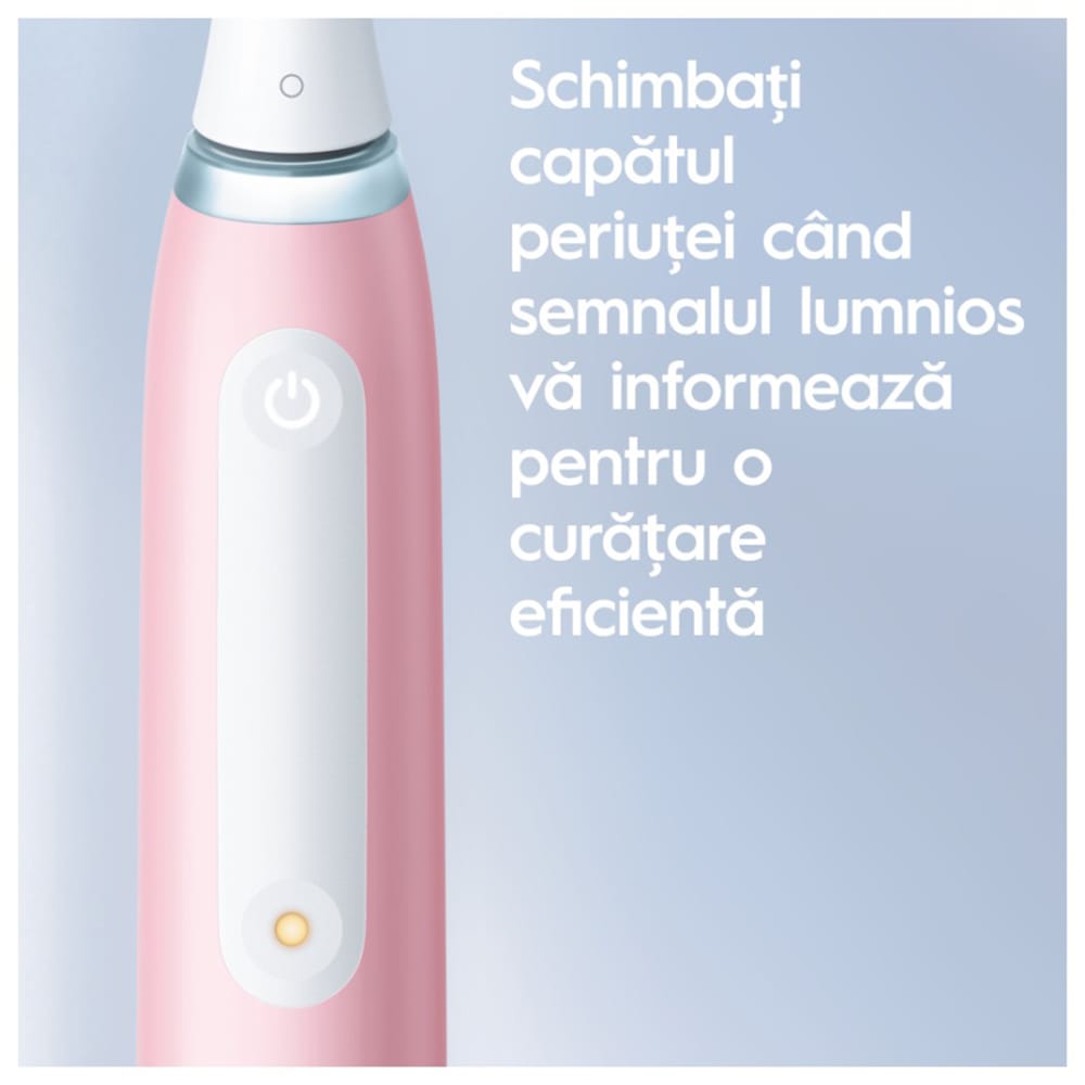 Periuta de dinti electrica ORAL-B iO3, 8800 miscari/min, Curatare 3D, Timer, 3 programe, 1 capat, roz