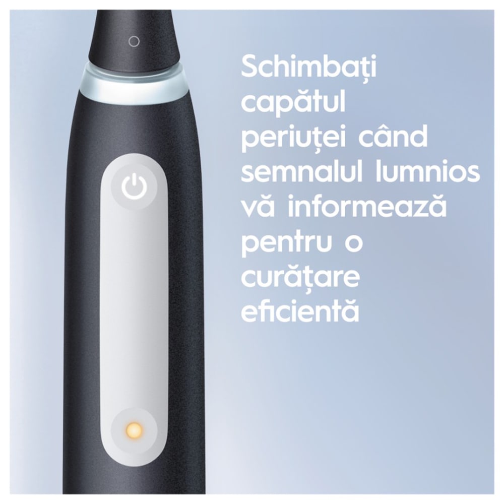 Periuta de dinti electrica ORAL-B iO4, Bluetooth, 40000 pulsatii/min, Curatare 3D, 4 programe, 1 capat, negru