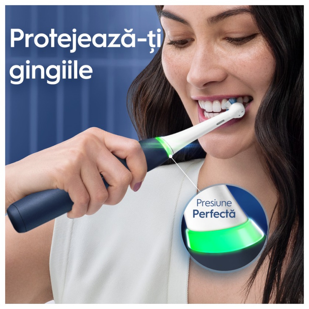 Periuta de dinti electrica ORAL-B iO7, Bluetooth, 40000 miscari/min, Curatare 3D, 5 programe, 1 capat, albastru