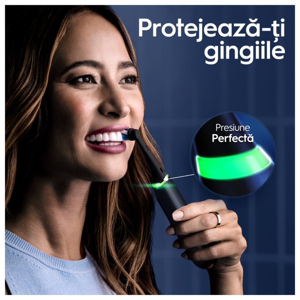 Set 2 Periute de dinti electrice ORAL-B iO9 , Tehnologie Magnetica si Micro-Vibratii, 8800 pulsatii/min, 7 moduri, 2 capete, trusa de calatorie, negru/roz