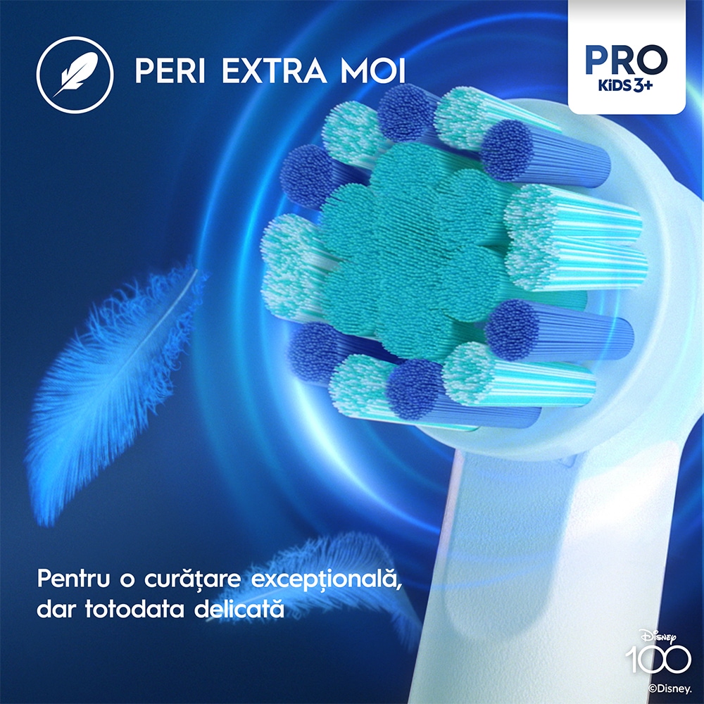 Periuta de dinti electrica copii ORAL-B Pro Kids Mikey, 7600 miscari/min, Curatare 2D, 2 programe, 1 capat, albastru