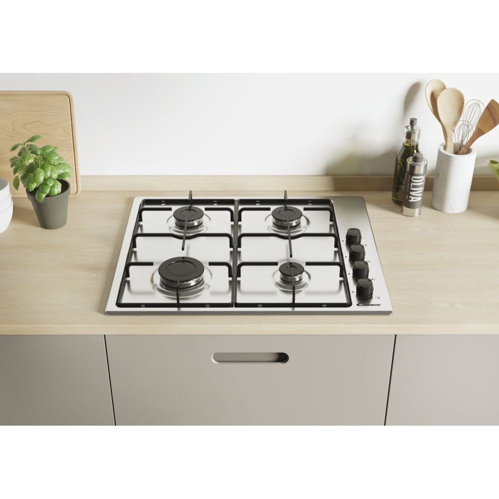 Plita incorporabila CANDY CHW6LBX, Gaz, 4 arzatoare, inox
