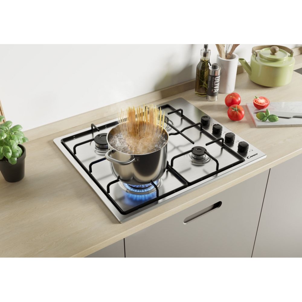 Plita incorporabila CANDY CHW6LBX, Gaz, 4 arzatoare, inox
