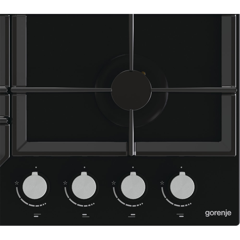 Plita incorporabila GORENJE GTW641KB, Gaz, 4 arzatoare, Wok, negru