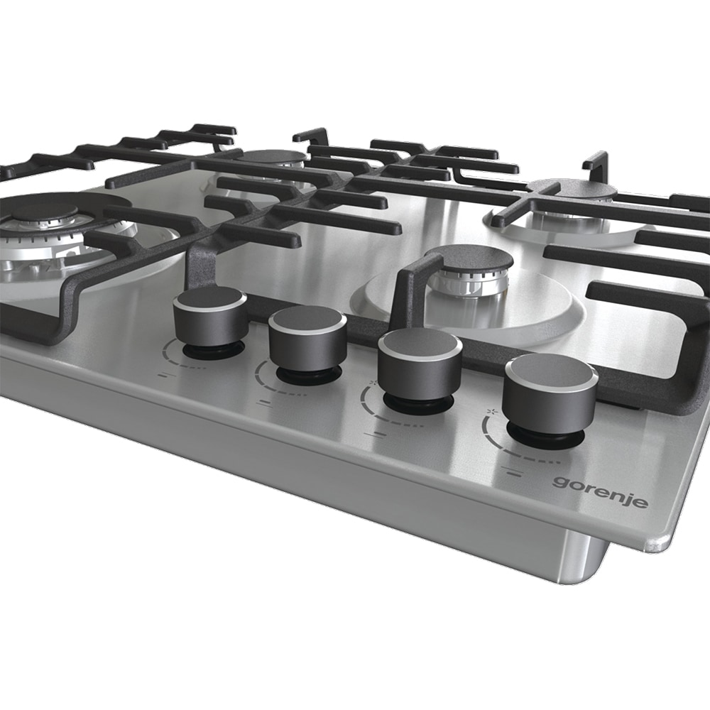 Plita incorporabila GORENJE GW642ABX, Gaz, 4 arzatoare, Wok, inox