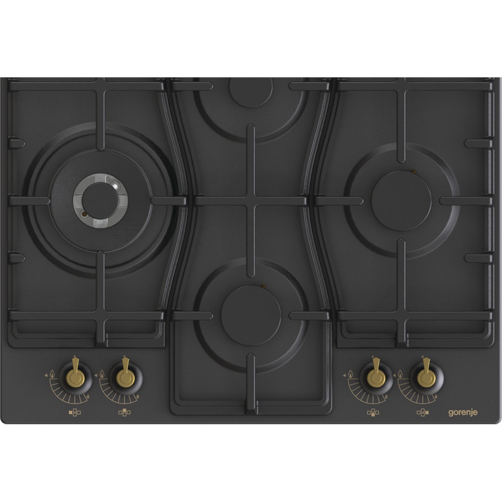 Plita incorporabila GORENJE GW6D42CLB, Gaz, 4 arzatoare, Wok, negru
