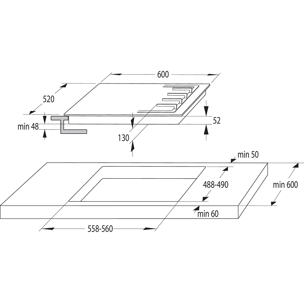 Plita incorporabila GORENJE GW6D42CLI, Gaz, 4 arzatoare, Wok, crem